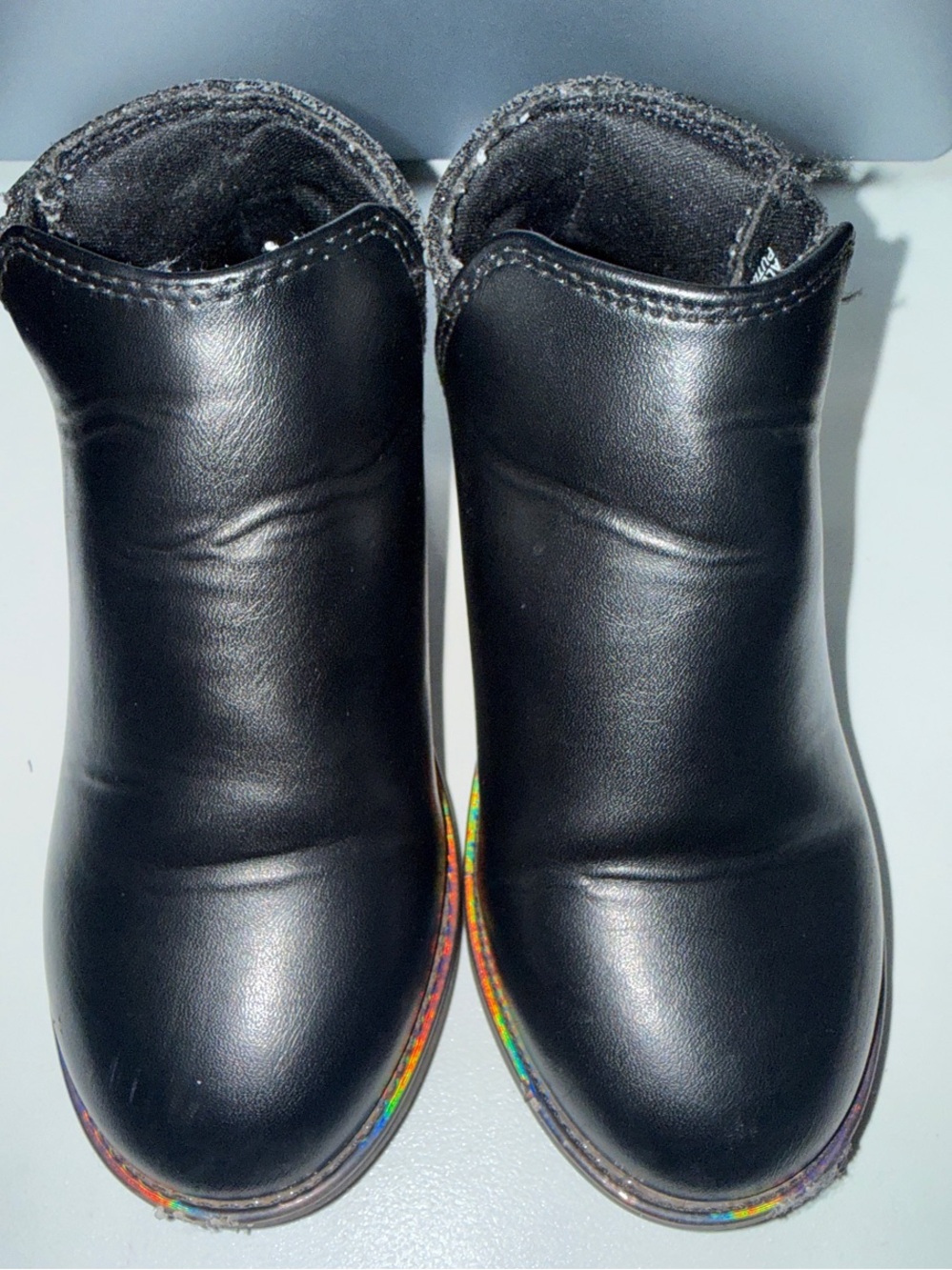 Kelly & Katie Kids Black Rainbow-Trim Ankle Boots size 10